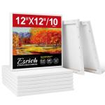 12x12 Inch Stretched Canvas for Painting, 10 Pack