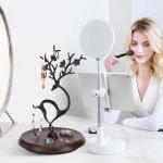 Antlers Jewelry Organizer Stand with Wooden Tray