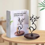 Antlers Jewelry Organizer Stand with Wooden Tray