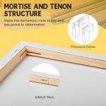 12x12 Inch Stretched Canvas for Painting, 10 Pack