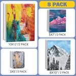Assorted Stretched Canvases for Art, 8-Pack