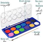 Watercolor Paint Set with Palette and Brushes