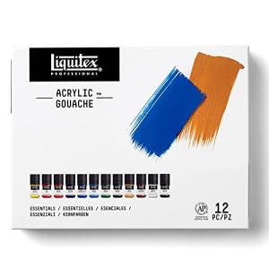 Liquitex Acrylic Gouache Paint Essentials Set, 12 x 22ml
