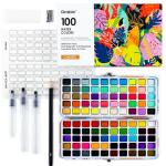 100-Color Watercolor Paint Set with Accessories