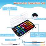 48-Color Washable Watercolor Paint Set with Brush