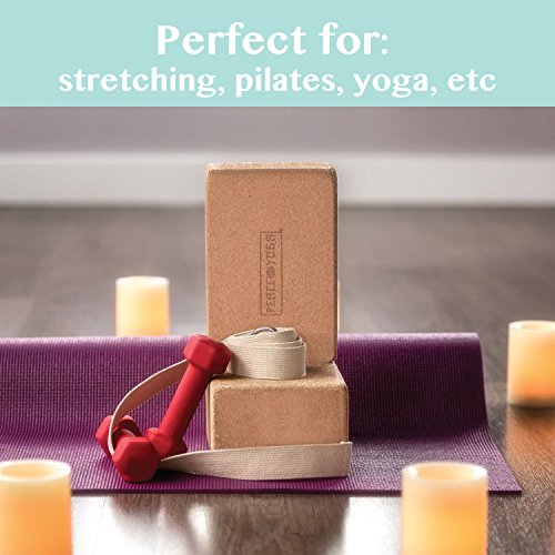 Premium Cork Wood Yoga Blocks - 2 Pack