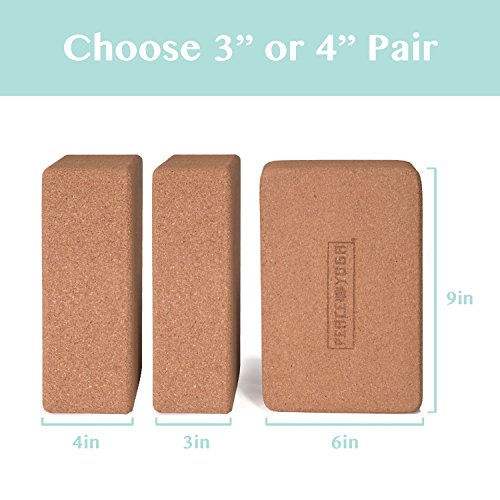 Premium Cork Wood Yoga Blocks - 2 Pack