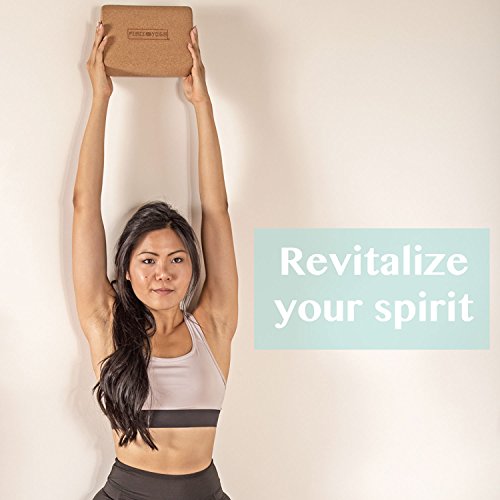 Premium Cork Wood Yoga Blocks - 2 Pack