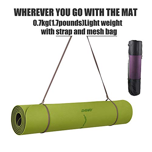 DAWAY Eco-Friendly Thick Yoga Mat with Alignment Guide