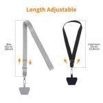 CACOE Adjustable Phone Lanyard Set - Black & Gray