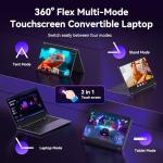 Tylvx 2-in-1 Tablet/Laptop,15.6" Laptop Computer with FHD 360 Flip Touchscreen, Dual-Core M3-8100Y up to 3.4GHz,16GB RAM 512GB SSD, Win 11,Deep Purple,for Student,Note-Taking, Entertainment
