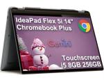 Lenovo IdeaPad Flex 5i Chromebook plus 2-in-1 Laptop (14" FHD+ Touchscreen, Intel 10-Core i5-1334U, 8GB RAM, 256GB SSD) for Business, Home, Student, 1080p Webcam, Backlit, Long Battery Life, Chrome OS