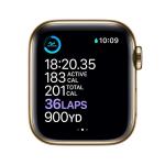 Apple Watch Series 6 (GPS + Cellular, 40mm) - Gold Stainless Steel Case with Cyprus Green Sport Band (Renewed)