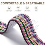 Easuny 5 Pack Stretchy Bands Compatible with Apple Watch 38mm 40mm 41mm 42mm 44mm 45mm 46mm Women, Elastic Fabric Nylon Strap Wristband for iWatch SE 3 2 1 Series 11 10 9 8 7 6 5 4 3 Boho Solo Loop