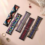 Easuny 5 Pack Stretchy Bands Compatible with Apple Watch 38mm 40mm 41mm 42mm 44mm 45mm 46mm Women, Elastic Fabric Nylon Strap Wristband for iWatch SE 3 2 1 Series 11 10 9 8 7 6 5 4 3 Boho Solo Loop