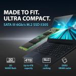 Transcend MTS830 256GB M.2 2280 SATA III SSD with Dram Cache, Up to 530MB/s, Compatible w/Ultrabook/Laptop/PC/Desktop, 3D TLC NAND Flash Internal Solid State Drive, LDPC Error Correction ECC, B+M Key