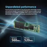 Transcend MTS830 256GB M.2 2280 SATA III SSD with Dram Cache, Up to 530MB/s, Compatible w/Ultrabook/Laptop/PC/Desktop, 3D TLC NAND Flash Internal Solid State Drive, LDPC Error Correction ECC, B+M Key