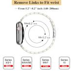 MioHHR Slim Metal Band Compatible with Apple Watch Band 42mm(Series 11 10) 41mm(Series 9 8 7) 40mm(Series 6 5 4 SE3/2/1) 38mm(Series 3 2 1),Stainless Steel iWatch Bands for Women,Silver/Gold
