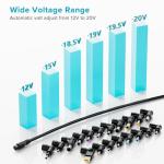 ZOZO Universal Laptop Charger 90W AC Adapter for HP Dell Gateway Toshiba Lenovo Acer ASUS Samsung Sony Ultrabook Chromebook DC Output 12V 15V 18.5V 19V 19.5V 20V Power Supply Cord with 19 Tips