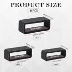 6 Pcs Watch Band Keepers, 18mm/20mm/22mm Silicone Watch Strap Holder Loops Watch Strap Retainer Black Rubber Watch Strap Keeper Replacement Watch Band Fastener Rings for Smart Sport Watches Parts