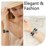 Newlibery Bracelet Beaded Bands for Women Compatible with Apple Watch 38mm 40mm 41mm 42mm(S11/10) Fashion Handmade Boho Elastic Stretch Crystal Strap for iWatch Series 11/10/9/8/7/6/5/4/3/2/1/SE