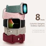 Easuny 8 Pack Bands for Women Compatible with Apple Watch 40mm 41mm 38mm 42mm 44mm 45mm 46mm 49mm iWatch Series 11 10 9 8 7 6 5 4 3 Ultra SE 3 SE 2nd, Soft Silicone Floral Engraved Dressy Wrist Straps