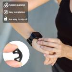 6 Pcs Watch Band Keepers, 18mm/20mm/22mm Silicone Watch Strap Holder Loops Watch Strap Retainer Black Rubber Watch Strap Keeper Replacement Watch Band Fastener Rings for Smart Sport Watches Parts