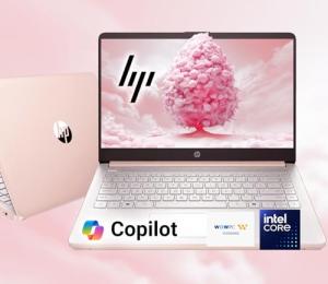 HP 14 Ultrabook • Intel 4-Core N150 • Microsoft 365 • Copilot AI • 16GB RAM • 1.6TB Storage (128GB SSD + 512GB Portable + 1TB OneDrive) • Wi-Fi 6 • 12 Hr Battery • Rose Gold • w/WOWPC Bundle • Win 11