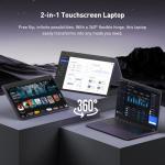 BWPED 15.6" 2-in-1 Touchscreen Laptop, 360° Flip Convertible, Core m3 8100Y, 16GB RAM, 512GB SSD, IPS Full HD Display, Wi-Fi 5 BT5.1 Win 11 Pro Lightweight Notebook Computer for Work & Study