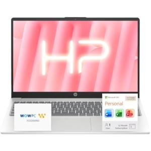 HP Ultrabook 15.6" Business Laptop Computer with Microsoft 365 • 2025/2026 Edition • Copilot AI • Intel 4-Core N100 CPU • 1.1TB Storage (1TB OneDrive + 128GB UFS) • 16GB RAM • Windows 11 • w/o Mouse
