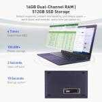 BWPED 15.6" 2-in-1 Touchscreen Laptop, 360° Flip Convertible, Core m3 8100Y, 16GB RAM, 512GB SSD, IPS Full HD Display, Wi-Fi 5 BT5.1 Win 11 Pro Lightweight Notebook Computer for Work & Study