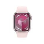 Apple Watch Series 9 [GPS 41mm] Pink Aluminum Case with Pink Sport Band M/L (Renewed)