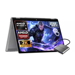 HP OmniBook X Flip 2 in 1 Laptop, 16" 2K Touchscreen IPS Display, AMD Ryzen AI 5 340(Beat i7-1355U,Up to 5GHz), 16GB DDR5 512GB SSD, AMD Radeon 840M Graphics, Wi-Fi 6E, 5MP IR Privacy Camera, Win 11
