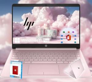 HP 14 Ultrabook • Intel 4-Core CPU • Back to School Limited Edition with Microsoft 365 • 16GB RAM • 1600GB Storage (64GB OnBoard withHP 512GB P500 Portable SSD + 1TB OneDrive) • Win 11 Pro • Pink