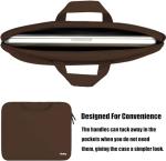 Laptop Case 15.6 Inch, Durable Slim Briefcase Handle Bag & with Extra Pockets, Notebook Computer Protective Case for Laptop Ultrabook, Collapsible Carrying Handles, CoffeeColor