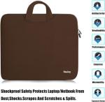 Laptop Case 15.6 Inch, Durable Slim Briefcase Handle Bag & with Extra Pockets, Notebook Computer Protective Case for Laptop Ultrabook, Collapsible Carrying Handles, CoffeeColor