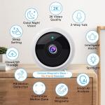 AMTIFO Security Cameras Wireless Outdoor Magnetic: Install-Free Smart Indoor 2K WiFi - Long Battery Life Powered Wireless Cameras for Home Security with AI Motion Detection