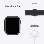Apple Watch Series 7 (GPS, 41mm) Midnight Aluminum Case with Midnight Sport Band, Regular (Renewed)