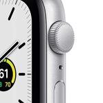 Apple Watch SE (GPS, 44mm) - Silver Aluminum Case with White Sport Band (Renewed)