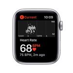 Apple Watch SE (GPS, 44mm) - Silver Aluminum Case with White Sport Band (Renewed)