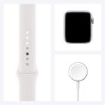 Apple Watch SE (GPS, 44mm) - Silver Aluminum Case with White Sport Band (Renewed)