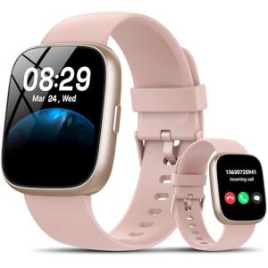 Alexa Smart Watch with Fitness Tracking, Pink