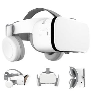 Phone VR Headset with Bluetooth Headphones for Games