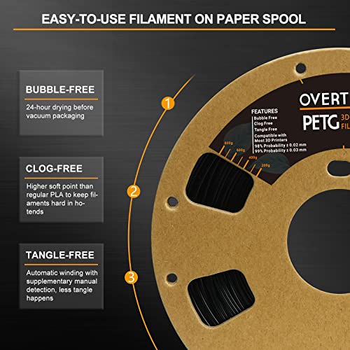 OVERTURE PETG Filament 1.75mm - Dimensional Accuracy 99%