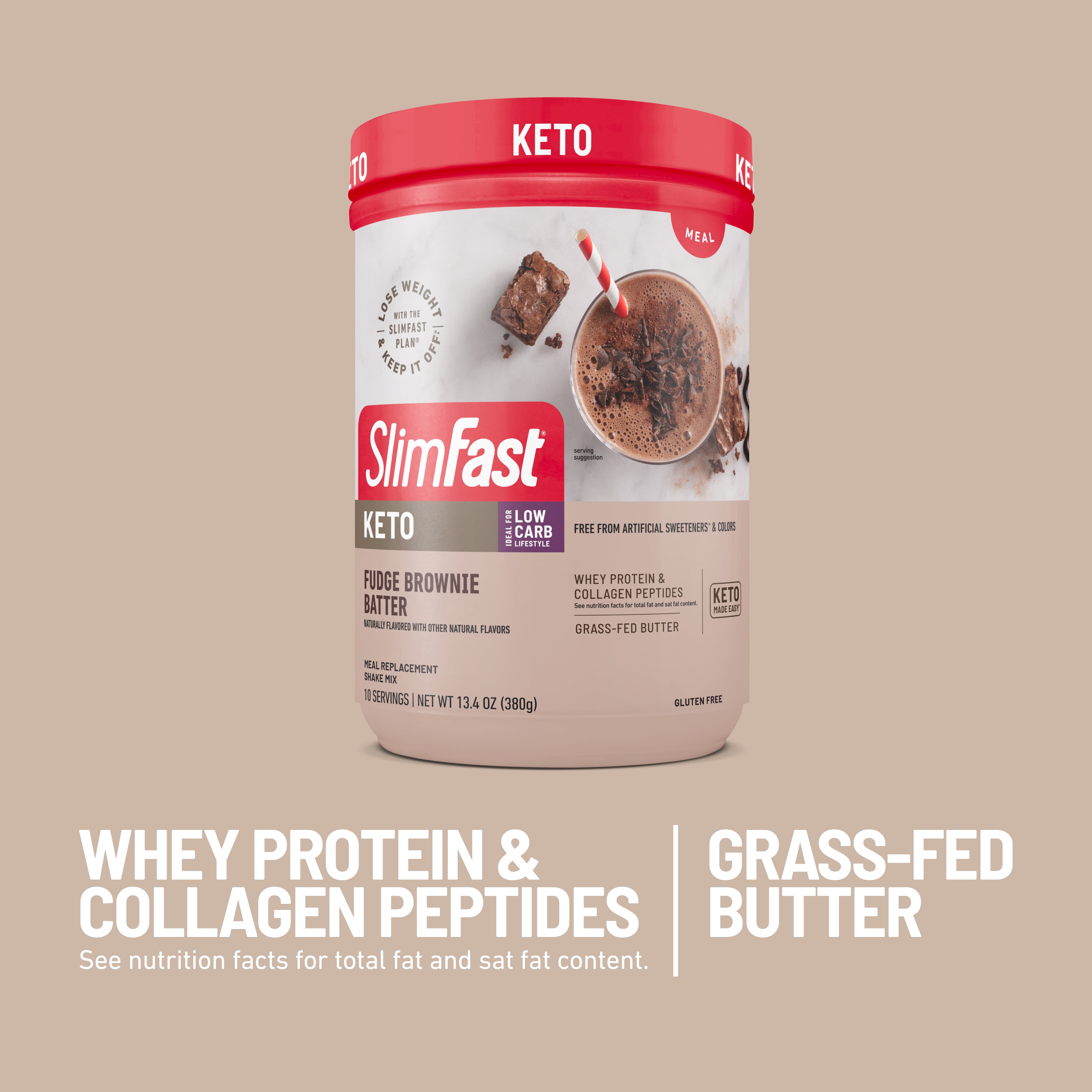 Slim Fast Keto Meal Replacement Powder - Brownie Fudge