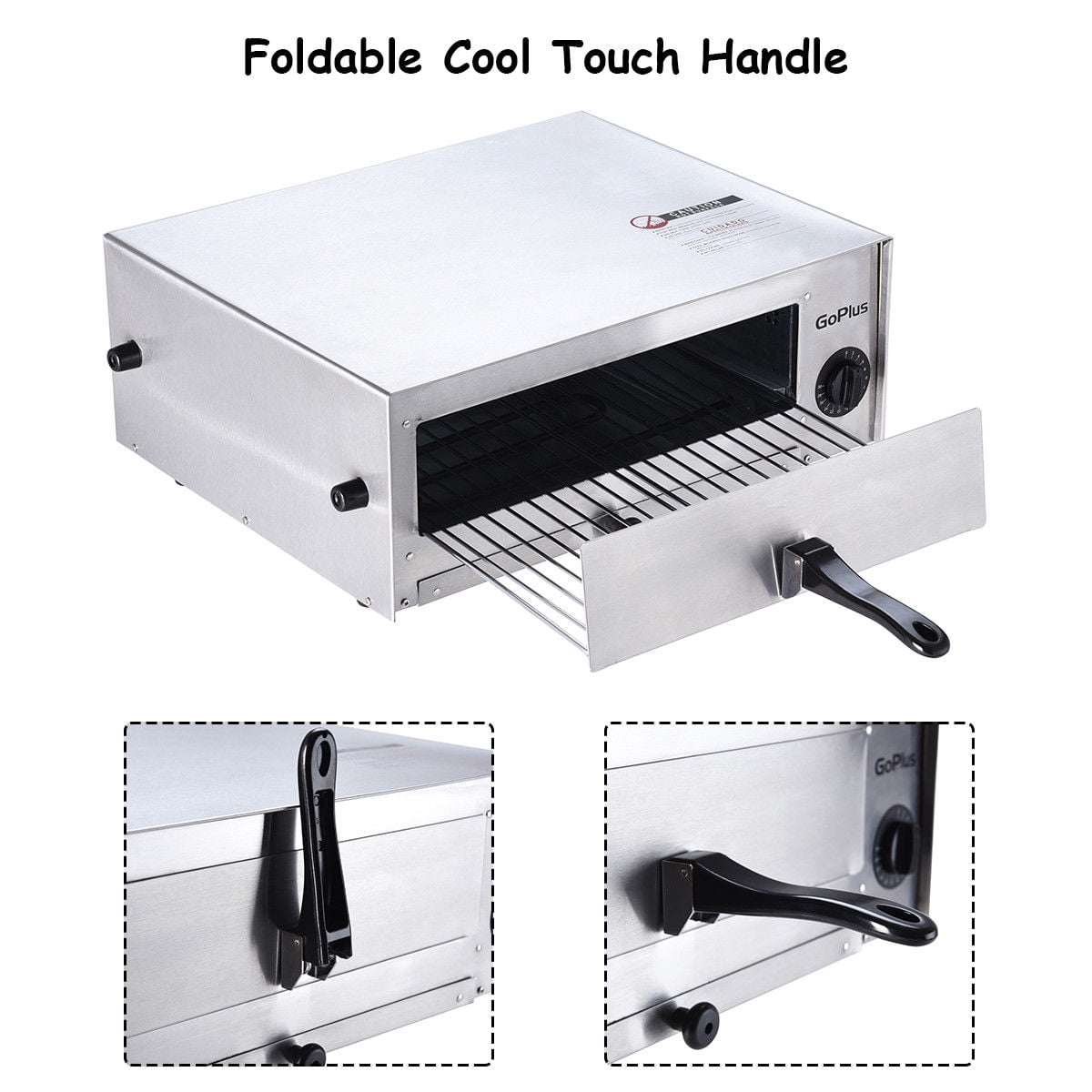 Goplus Electric Countertop Pizza Oven, Stainless Steel
