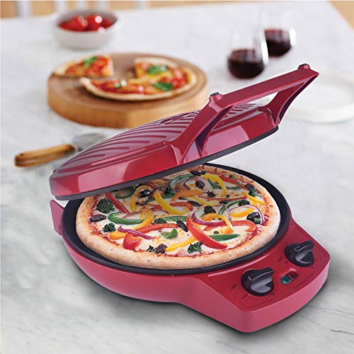 Courant 12" Pizza Maker with Timer - Red