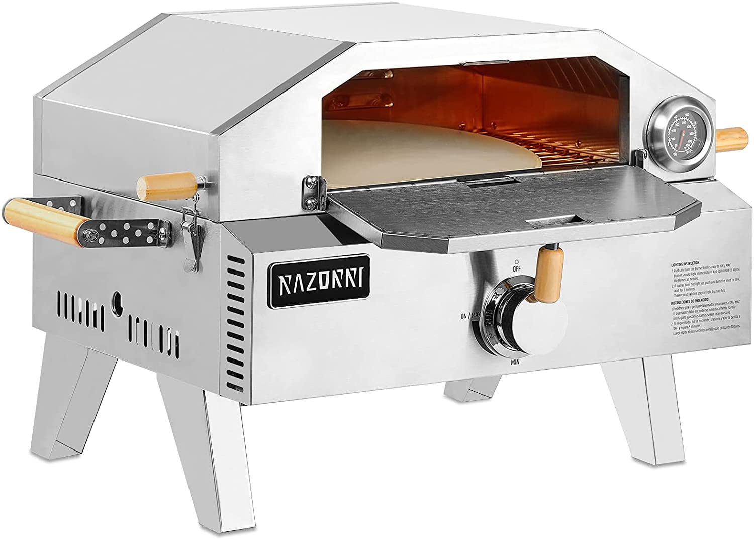 Portable Gas Pizza Oven with Cordierite Stone