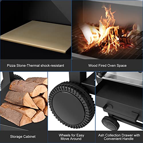 U-MAX Wood Fire Outdoor Pizza Oven with Cover