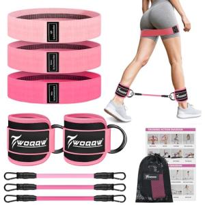 Resistance Bands Set with Ankle Straps for Workouts